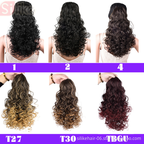 Drawstring Ponytail 18" Puff  Afro Kinky Curly  Synthetic Clip In Extensions  Water Wave  Drawstring Ponytail Hair Extensions